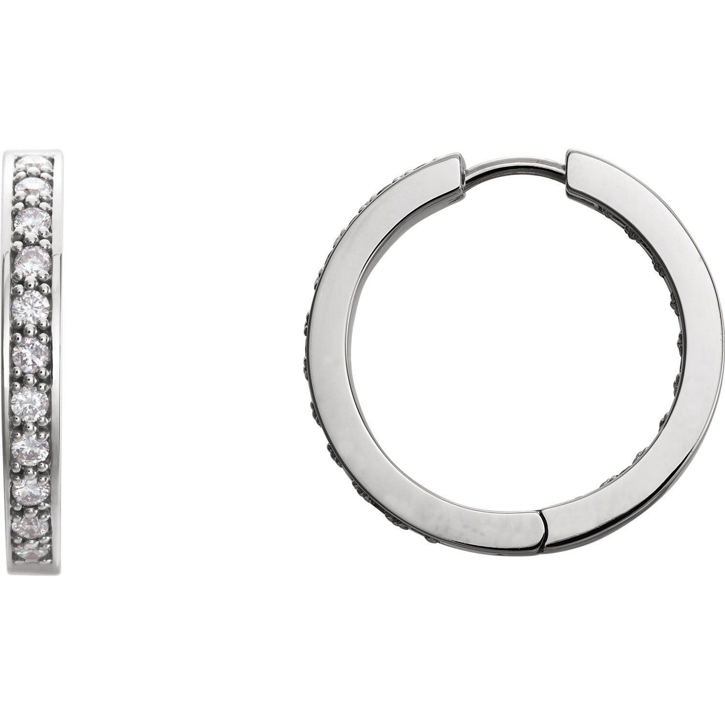 1 CTW Diamond Hoop Inside/Outside Earrings