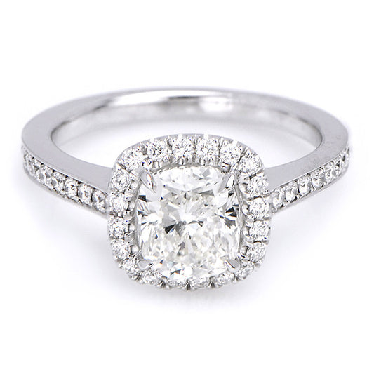 "ENGR01898" Cushion Cut Diamond Halo Engagement Ring