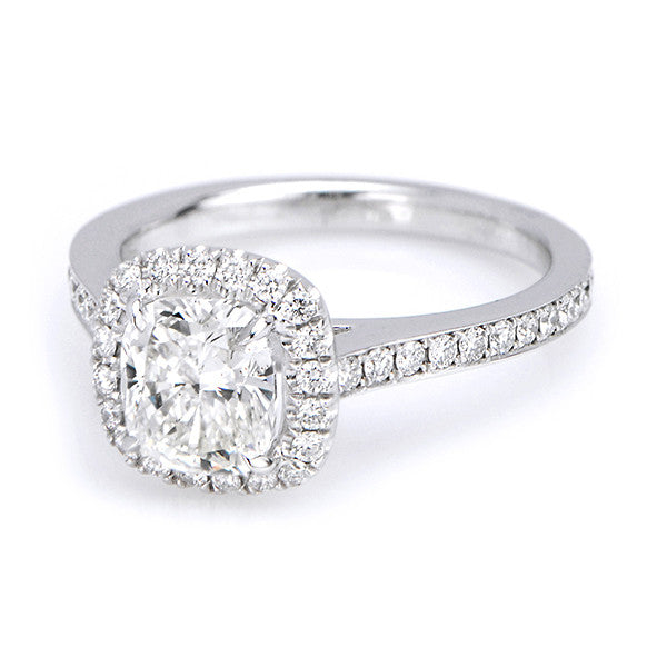 "ENGR01898" Cushion Cut Diamond Halo Engagement Ring