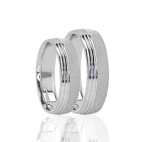 His & Hers Diamond Cut Matte Wedding Bands