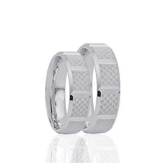 His & Hers Diamond Cut Wedding Bands