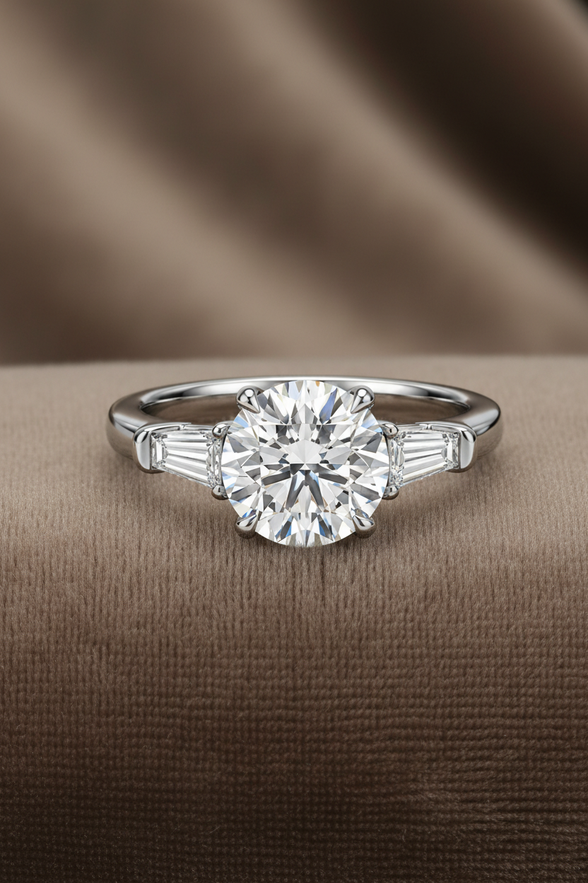 Lab Grown Diamond ENG10033~ Scottie 3.02 carats Platinum