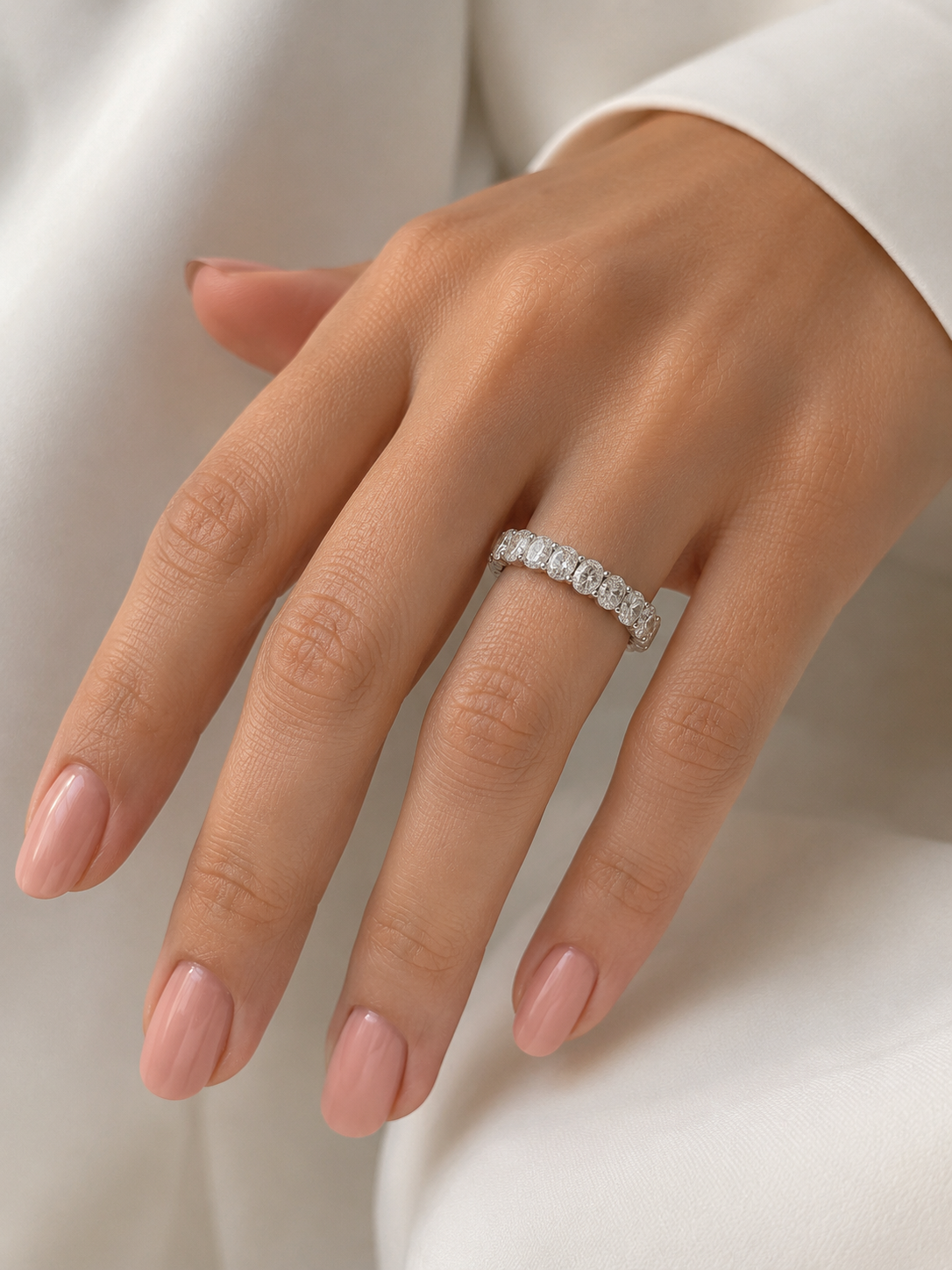 Lab Grown Diamond ETNBD1093~ Oval cut eternity band