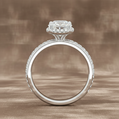 "ENGR03442" 1.52 Carat GIA Round Diamond Halo Engagement Ring in Platinum
