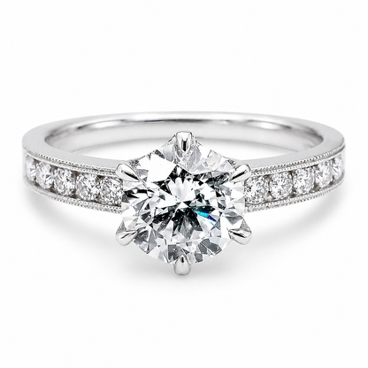 "ENGR02359" Round Cut Six Prong Diamond Engagement Ring