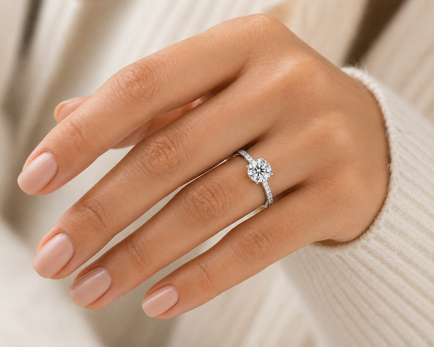 "ENGR03231" Round Diamond Engagement Ring 0.71ct