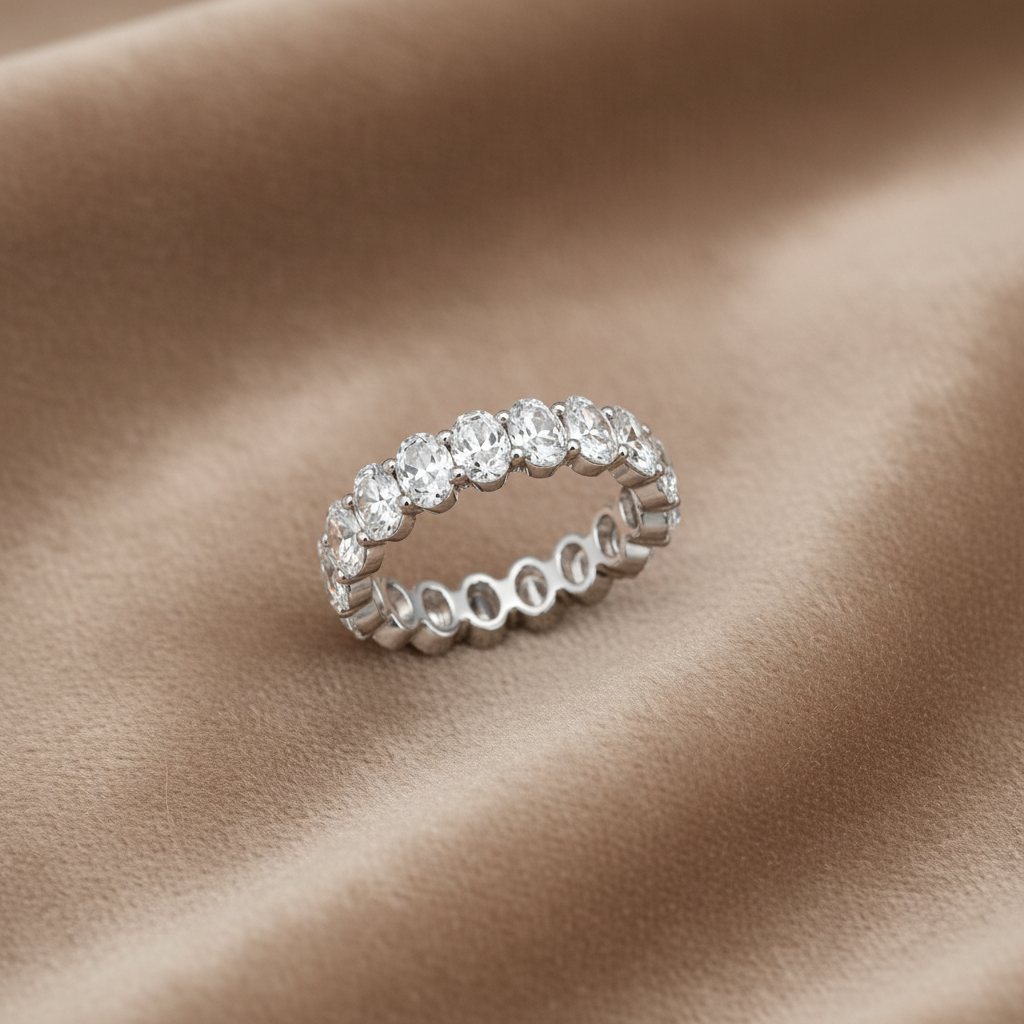 4.36 carat Lab Grown Diamonds 9076108~Oval Cut Eternity Band