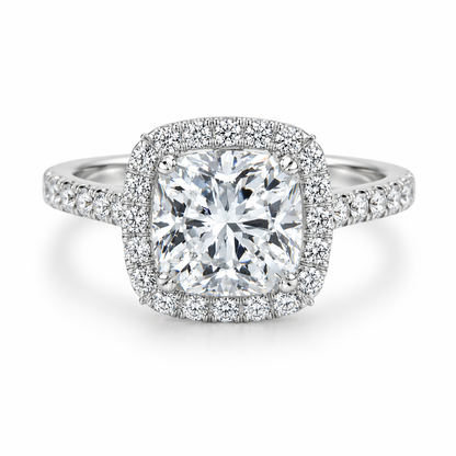 "ENGR03244" Platinum Cushion Cut Engagement Ring