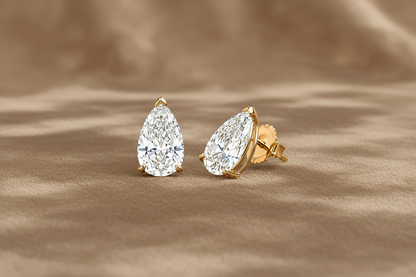 Lab Grown Diamond pear Cut Studs EARR10322~ 4.16 carats
