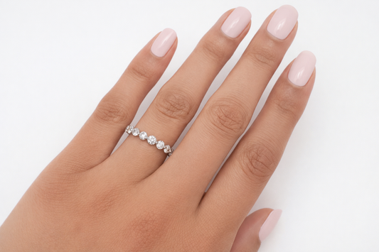 1.90 Carat Shared Prong Diamond Eternity Band in 14K White Gold