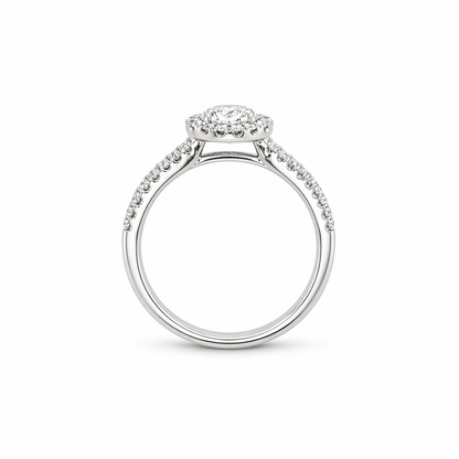 "ENGR02519" 1.60 Carat Round Diamond Split Shank With Halo Engagement Ring