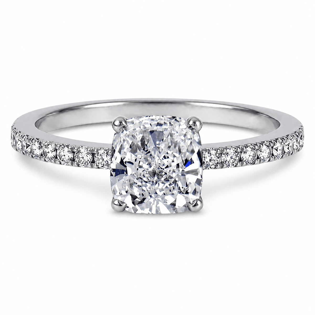 "ENGR02869" Cushion Cut Solitaire Diamond Engagement Ring