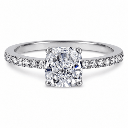 "ENGR02869" Cushion Cut Solitaire Diamond Engagement Ring