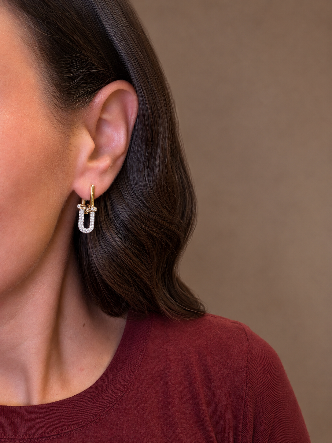 Jasmine Pavé Diamond Link Earrings ~ 18K Yellow Gold
