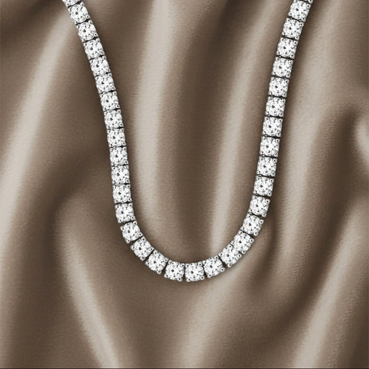 Lab Grown Diamond Tennis Necklace NECK1119 ~ 15 carats 14K White Gold