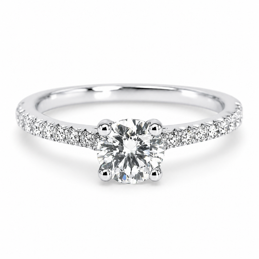 "ENGR03208" Four Prong Round Diamond Engagement Ring 0.45ct