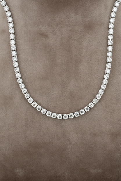 Lab Grown Diamond Tennis Necklace NECK1118 ~ 10.00 carats 14K White Gold