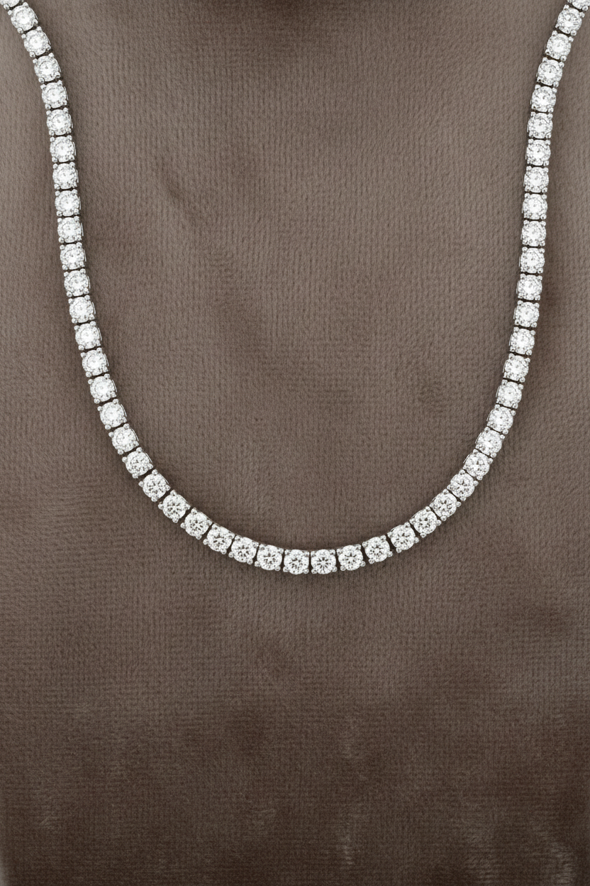 Lab Grown Diamond Necklace NECK1120 ~ 7 carats 14K White Gold