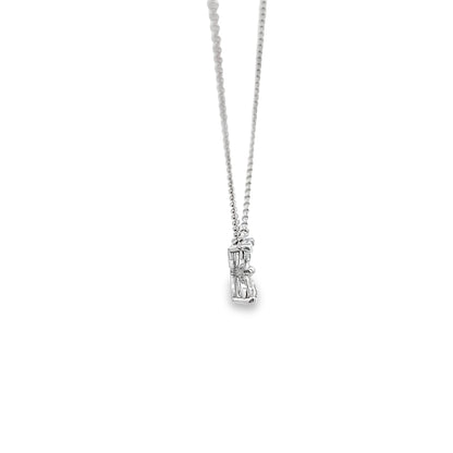 0.65 Carat Flower Shape Diamond Pendant Necklace in 18K White Gold | SEA Wave Diamonds