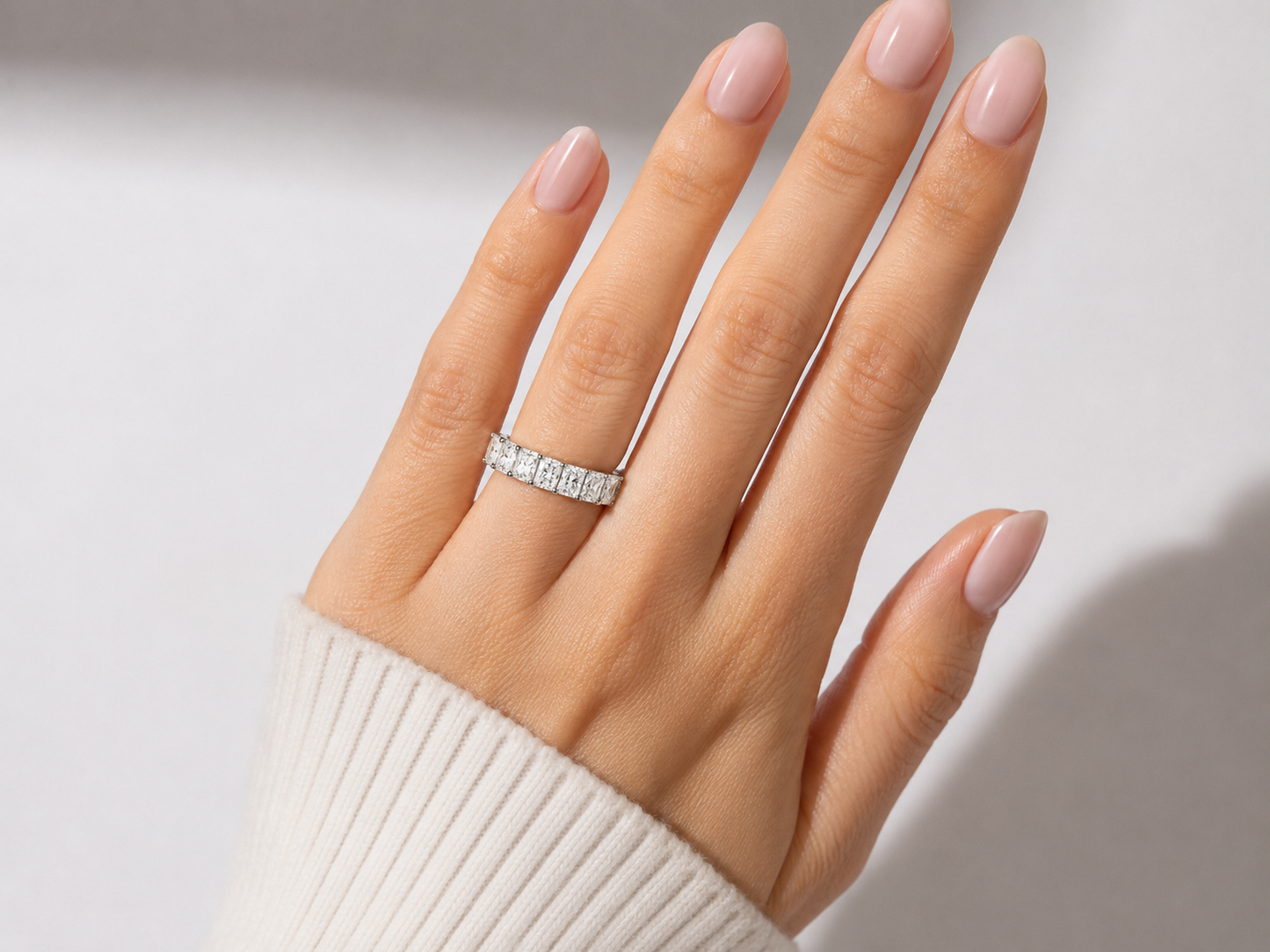 4.86 carat Lab Grown Diamonds 9074688 ~ Radiant Cut Eternity Band