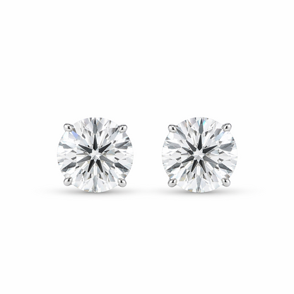 Lab Grown Diamond Studs EARR10308~ 14k White Gold 3.96 carats