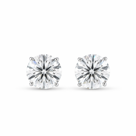 Lab Grown Diamond Studs EARR10308~ 14k White Gold 3.96 carats