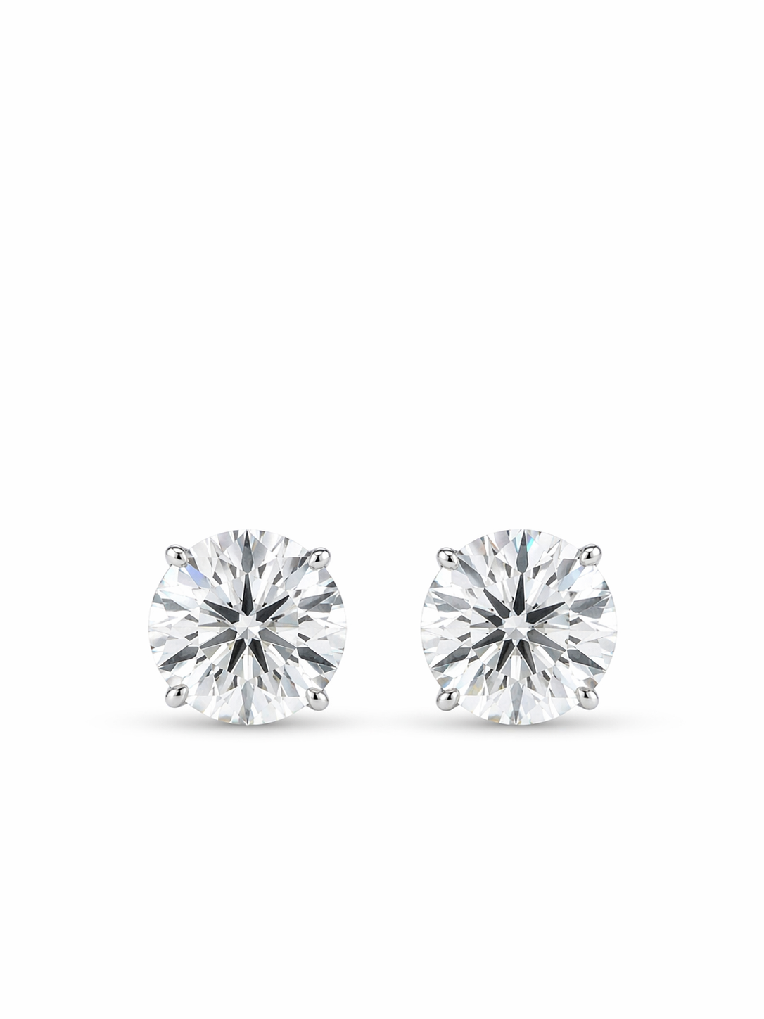 Lab Grown Diamond Studs EARR10308~ 14k White Gold 3.96 carats