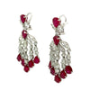 30.74CT Total Weight Diamonds and Rubies Earrings set In Platinium Setting GIA