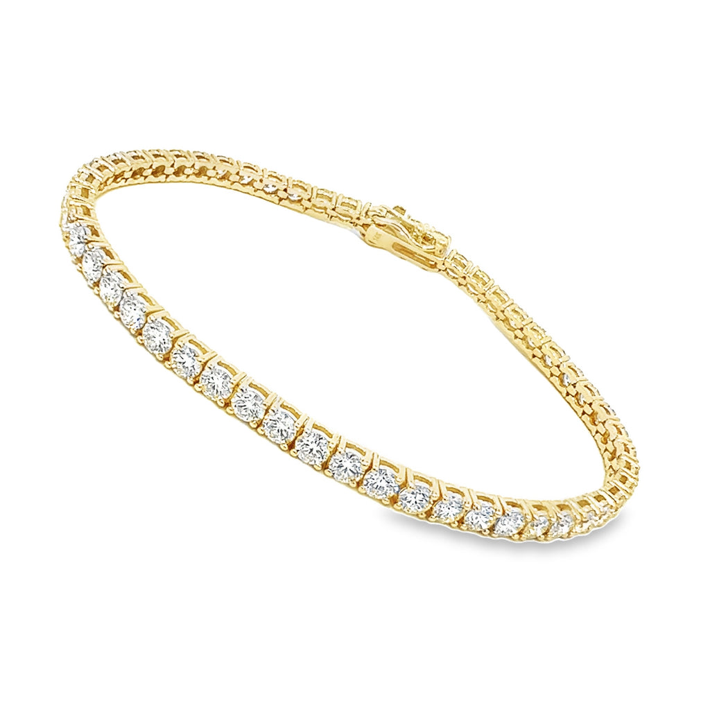 Earth Diamond Tennis Bracelet set in 14K Yellow Gold