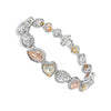 17.89CT Multi Shaped/Color Diamond Tennis Bracelet, GIA Certified Stones, set in 18K Gold