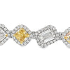 17.89CT Multi Shaped/Color Diamond Tennis Bracelet, GIA Certified Stones, set in 18K Gold