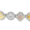 17.89CT Multi Shaped/Color Diamond Tennis Bracelet, GIA Certified Stones, set in 18K Gold