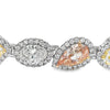 17.89CT Multi Shaped/Color Diamond Tennis Bracelet, GIA Certified Stones, set in 18K Gold