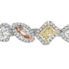 17.89CT Multi Shaped/Color Diamond Tennis Bracelet, GIA Certified Stones, set in 18K Gold