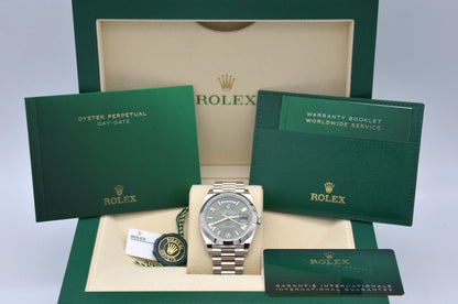 Rolex c Day Date President Platinum Green 40mm