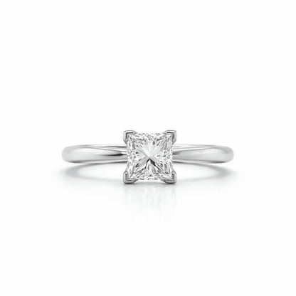 "ENGR02815" 1.01 Carat Princess Shaped GIA Diamond Engagement Ring in Platinum