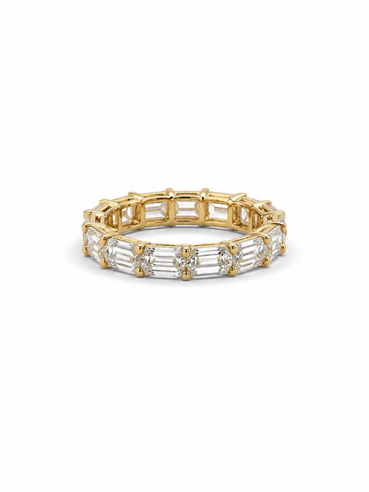 4.66 carat Lab Grown Diamond 30048~Emerald Cut Eternity Band - East To West Set
