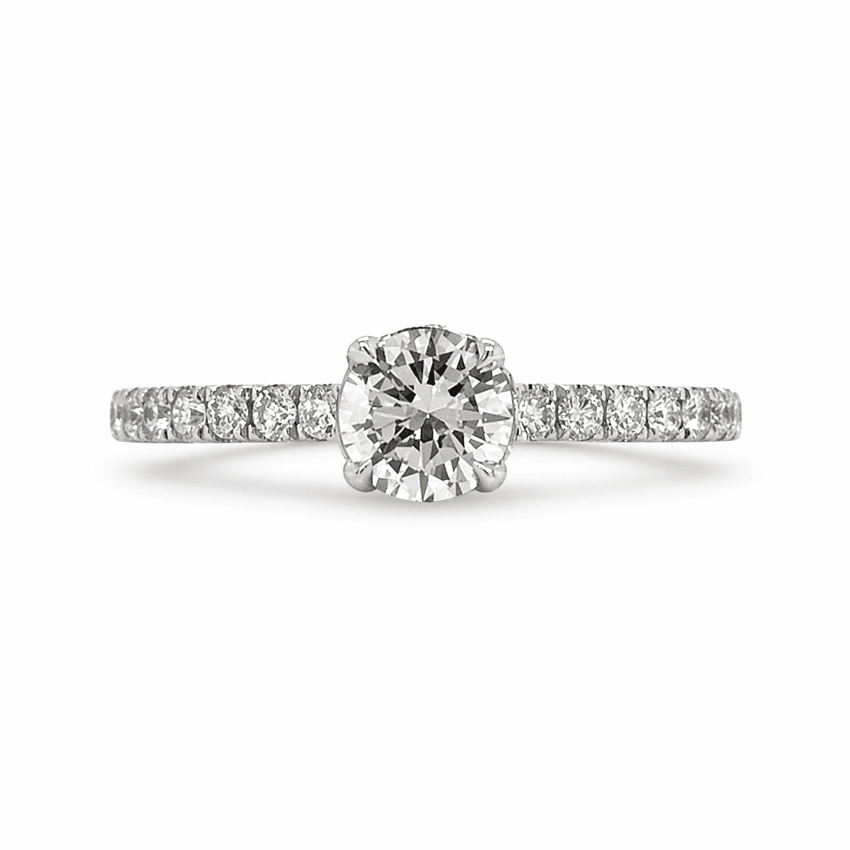 "ENGR03193" 0.40 Carat GIA Round Diamond Hidden Halo Engagement Ring