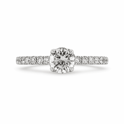"ENGR03193" 0.40 Carat GIA Round Diamond Hidden Halo Engagement Ring