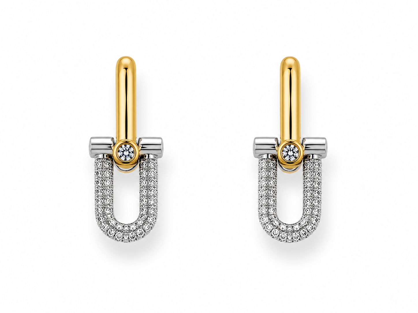 Jasmine Pavé Diamond Link Earrings ~ 18K Yellow Gold