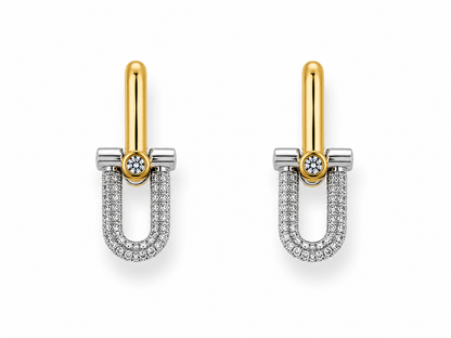 Jasmine Pavé Diamond Link Earrings ~ 18K Yellow Gold