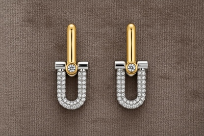 Jasmine Pavé Diamond Link Earrings ~ 18K Yellow Gold