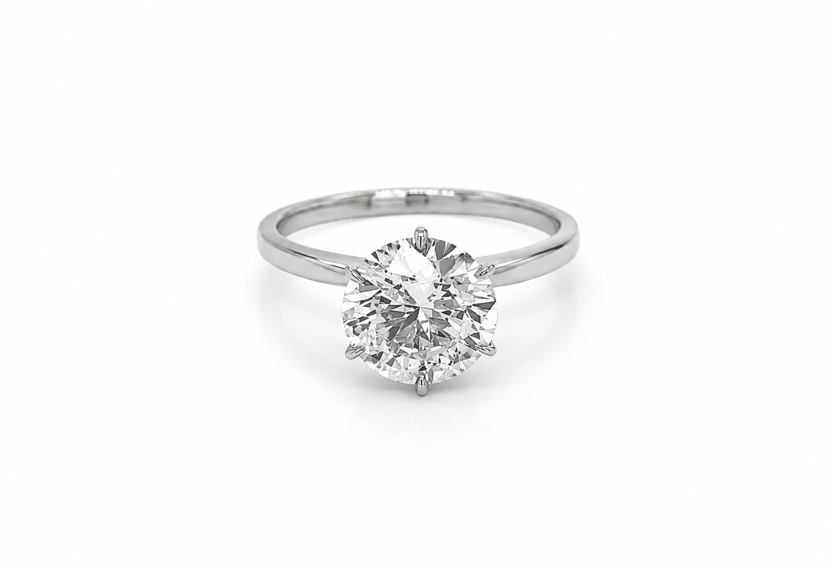 2.01 Round Solitaire Diamond Engagement Ring G SI2