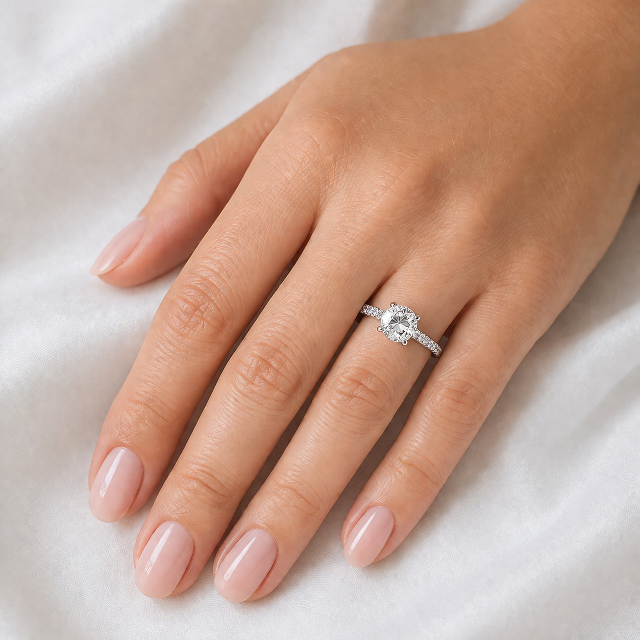"ENGR03194" Round Diamond Engagement Ring 0.70ct