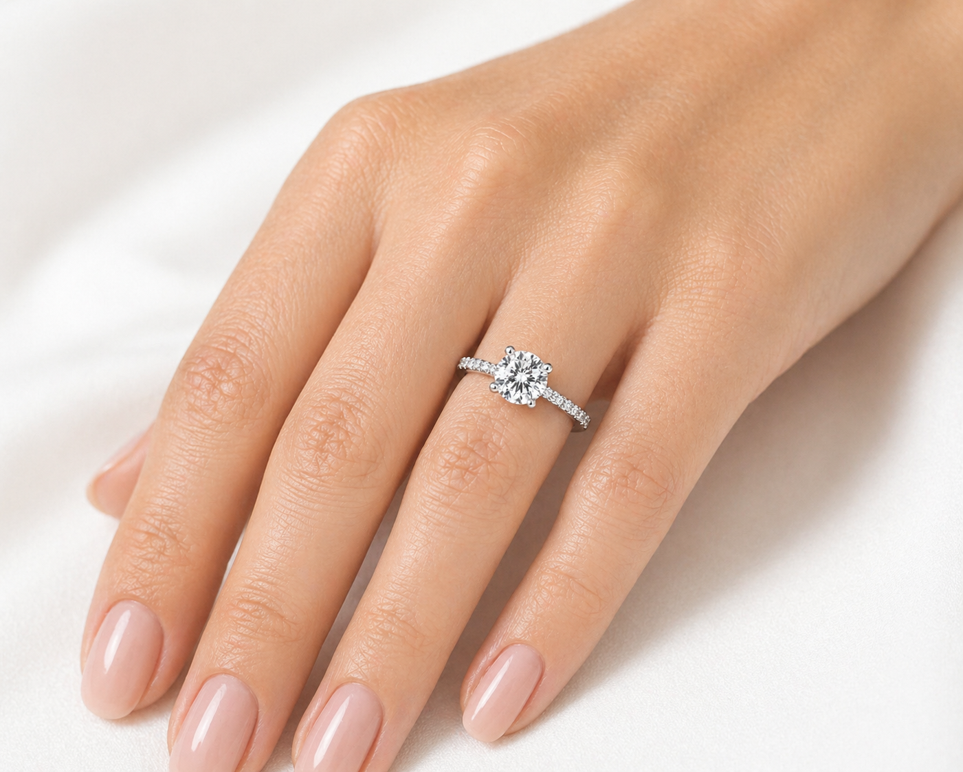 "ENGR03208" Four Prong Round Diamond Engagement Ring 0.45ct