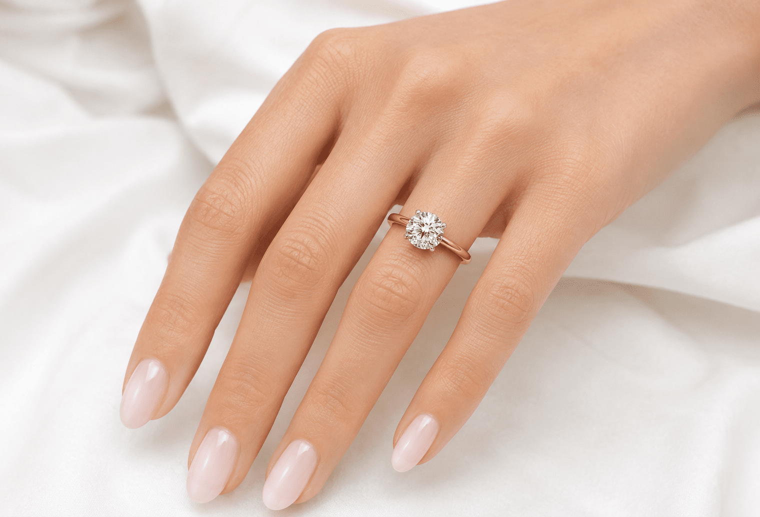 1.85 Total Carat Round Under-Halo Diamond Engagement Ring F VS2