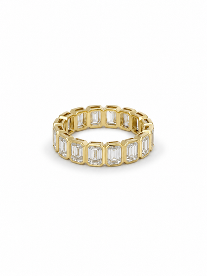 4.83 carat Lab Grown Diamond ETNBD01097~Emerald Cut Bezel Set Eternity Band
