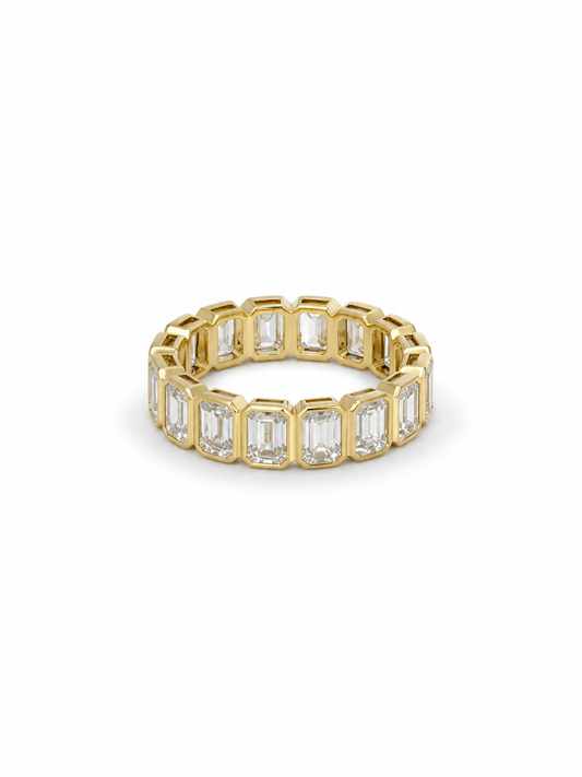 4.83 carat Lab Grown Diamond ETNBD01097~Emerald Cut Bezel Set Eternity Band