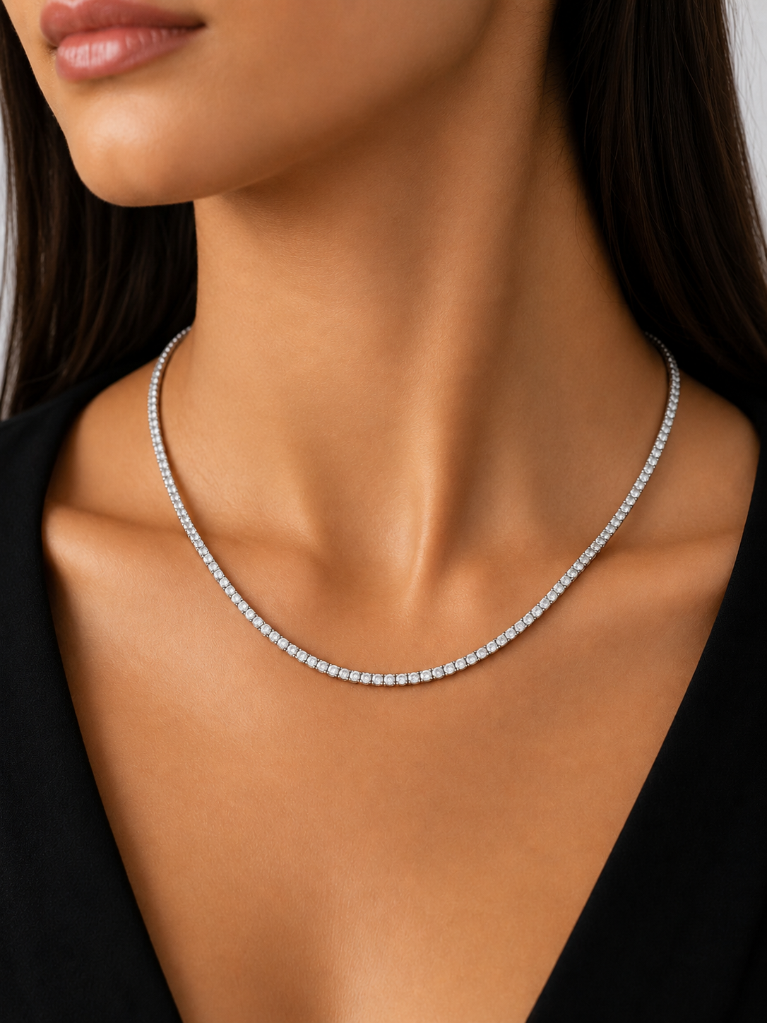 Lab Grown Diamond Necklace NECK1120 ~ 7 carats 14K White Gold