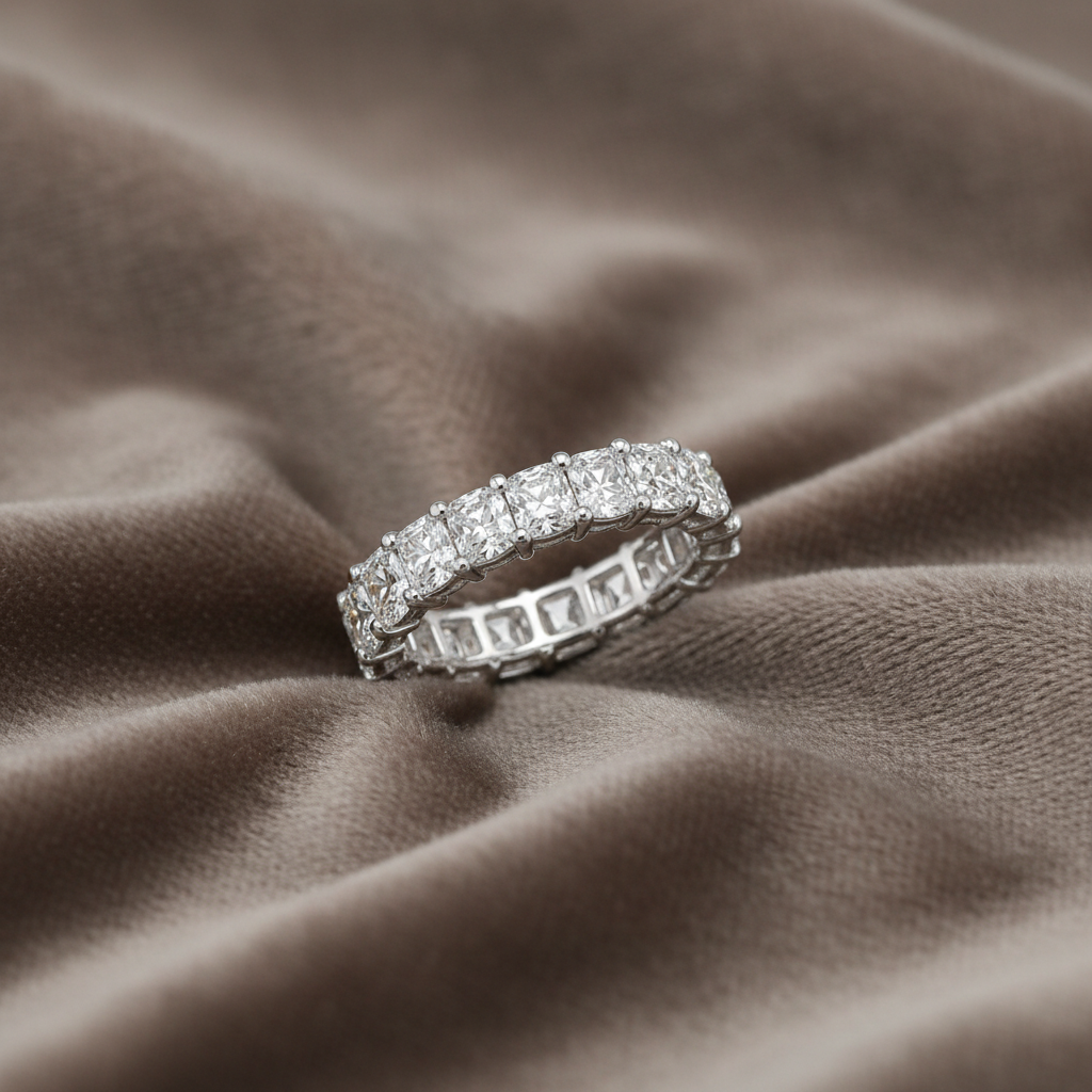 7.29 carats Lab Grown Diamond 9074690~ Radiant Cut Eternity Band